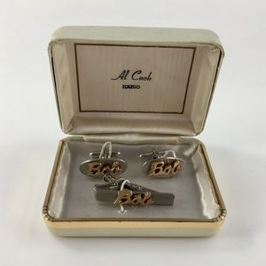 Swank Bob Cuff Links Tie Bar Vintage Box Man Gift